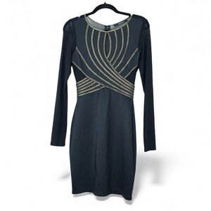 Ark & Co Elegant Black Dress with Gold Detailing